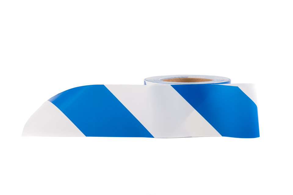 TAPE BARRIER 75MM X 100M BLUE/WHITE 